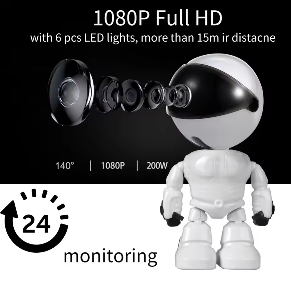 Home Security Robots - Intelligente Roboter-WLAN-IP-Kamera, 1080P HD, Babyphone und