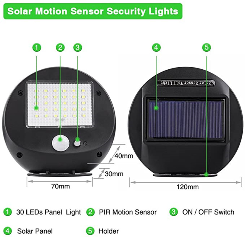 30 LED Solarleuchten für Außen – Home Security Flood Lights Bewertung und Preis
